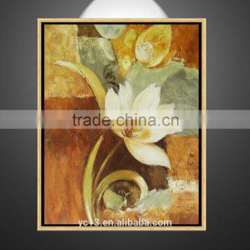 modern wall decorative beautiful hand painted flower oil painting with stocks ZX-061