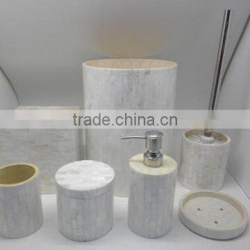 High end quality best selling special newest designed White MOP inlay Bath Set from Vietnam