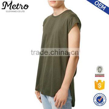 Wholesale Olive Longline Cap Sleeve T-Shirts