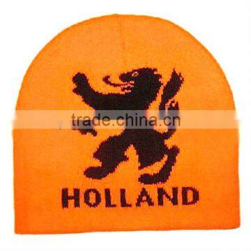 hot sell soft custom Holland country fans beanie