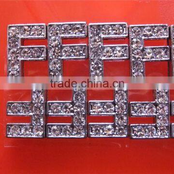 Beautiful 10mm Letters Slide Rhinestone Zinc Alloy Alphabets photo-5