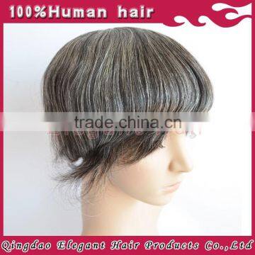 High Quality Indian human Hair Swiss Lace Silk Top Grey Hair Mens Toupee