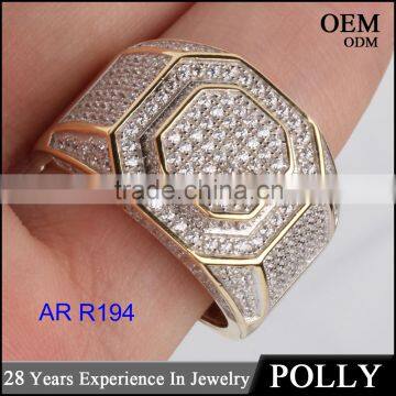 2016 Cheap Price Hip Hop Ring for Men 925 Silver CZ Jewelry 10k Plated Two Tone Color photo-2