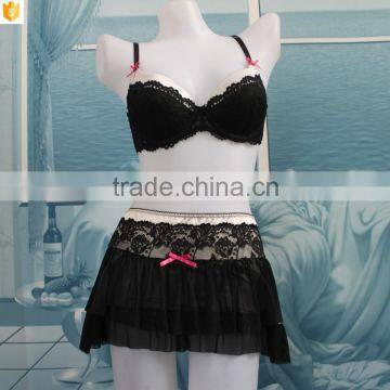 Black hot mini bikini skirt and padded bra in USA