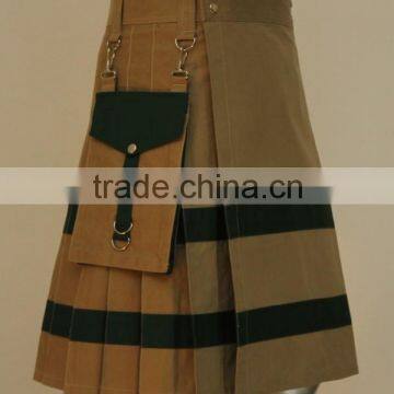 Thunder Utility Fashion Kilt With Two Side Cargo Pockets On Both Side Front Black Web Design