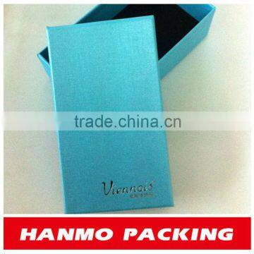 custom design&printed blue color rigid keychain box wholesale