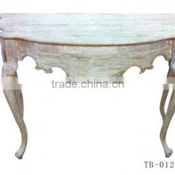 Shabby chic retro wash white distressed french wooden wall console table