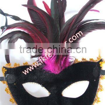 Rose Red Cock Feather Halloween Mask Party Supplies photo-5