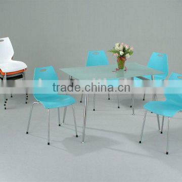 Color metal dining room set and chairs