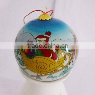 Glass inside hand painted christmas ball