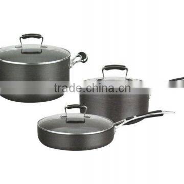 6PCS Aluminium Hard Anodized Non Stick Coating Cookware Set C1109