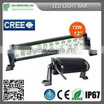 72W LED Light Bar CE Rohs Approved China Auto Accessory Super Brightness 9-32V Cree Offroad LED Light Bar From Queensun DRLB72