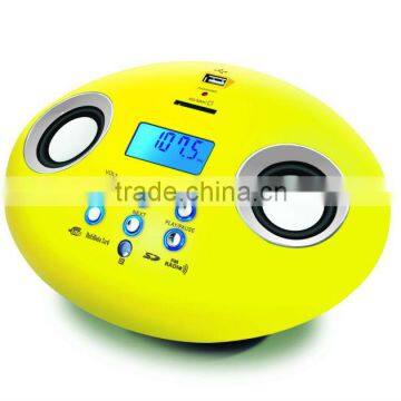 OVAL Shape Good Quality USB/SD Slot Portable FM Boombox Radio