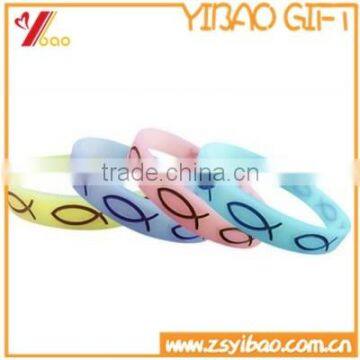 China supplier silicon wristband/print logo wristband/festival wristband