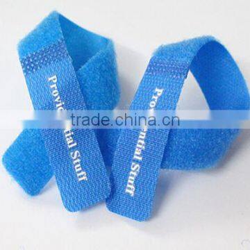 Logo Print electric nylon magic tape Hook and Loop cable tie