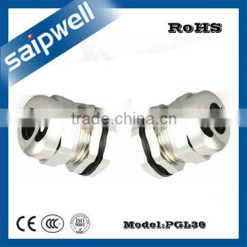 SAIPWELL PGL36 Hot Sale IP68 PGL Type Metal Waterproof Brass Plating Nickel Cable Gland
