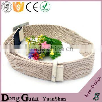 2016 Hot Sale Beaded Belts Elastic With Genuine Leather Tip Casual Canvas Sport