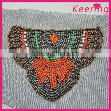 colorful beaded patch for garment decoration WPH-1832