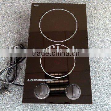 User friendly knob switch hob electric ceramic 2 hot plate cooker