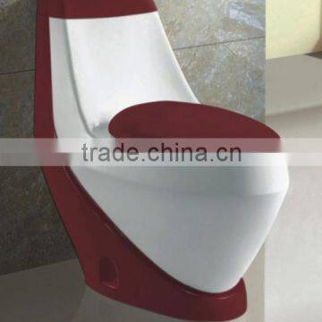 red color ceramic one piece bathroom wash down toilet