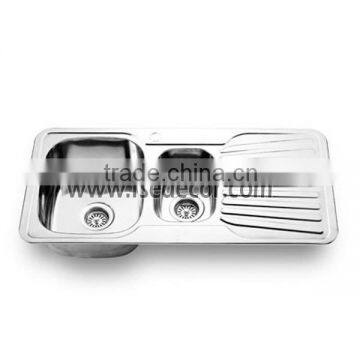 Double Bowl Stainless Steel Kitchen Sink with Board