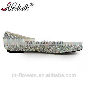 Rhinestone women shiny flat shoes