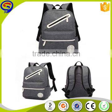 Fashion leather trim canvas rucksack with comfort design