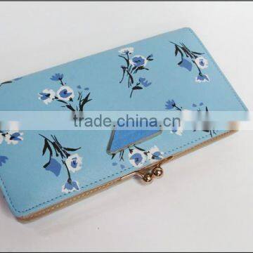 Money Printing Flower Clip Promotional Fashion PU Leather Wallet photo-4