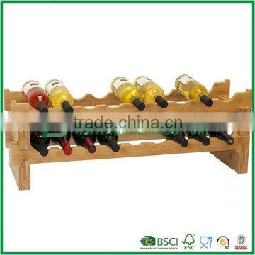 Fuboo double layer sawtooth bamboo wine bottle rack