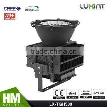 500 Watt LED Flood Light Meanwell Driver 5 Years Warranty CE ROHS Approved Gymnasium Light Copper Heatpipe Design