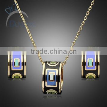 wholesale cheap earrings and necklace pendent enamel jewelry set