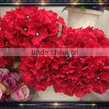 Cheap price silk flower red hydrangea