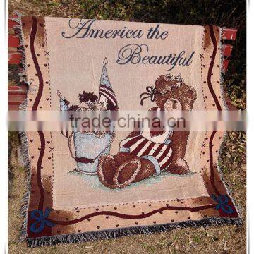 With custom design tapestry woven jacquard throws and blankets