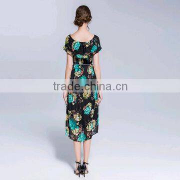 Silk New 2016 Autumn Summer Women Dress Short Sleeve Casual Dresses photo-2