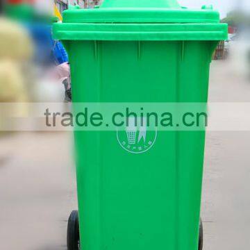 1020x597x740mm 240L new polyethylene HDPE green china outdoor plastic garbage bin with wheels and covers
