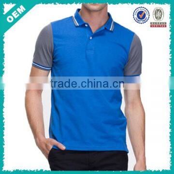 Blue/Gray Color Men's Slim Fit Blank Polo T Shirt (lyt-060041)