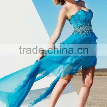 Strapless Sweetheart Neck Tea-lenght Full beaded Cocktail Dress MNM-003