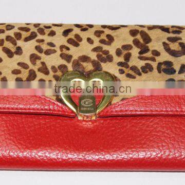 Leopard leather purse for ladies wallet,manufacturer customized women's wallets,genuine women wallet purses