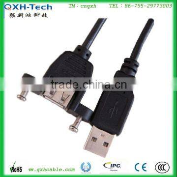 UL2725 Black AM With Panel Mount to AM USB Cable 2.0 High Speed Factory Price