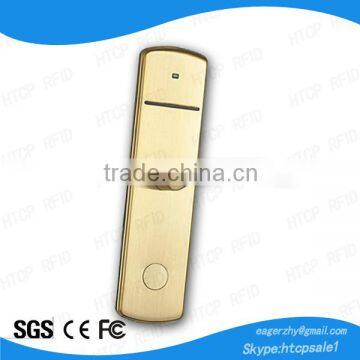 European Style Brass Golden ANSI Mortise IC Smart Card Electronic Door Lock