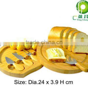 mini bamboo decorative cheese board with knife