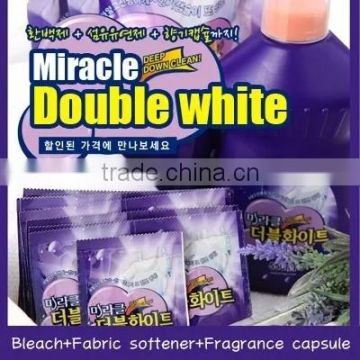 Miracle Double white 500ml Bleach/Laundry/Fabric softener/Fragrance capsule/White-back Effect/Brightening Effect/Powerful 99.9%