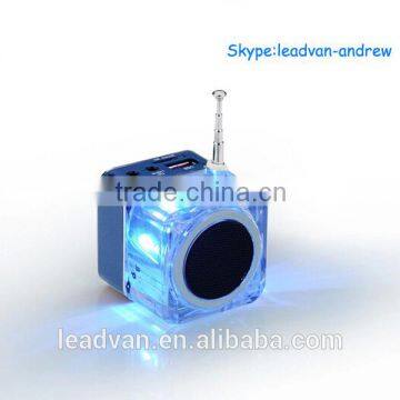 6 Colors Portable Multimedia Speaker With Music MP3/4 Player Micro SD/TF USB Disk FM Radio Cube Music Box