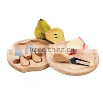 3 knives mini cheese cutting board set wood material