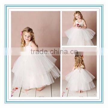 Latest Ball Gown Sweetheart Tulle Layers Long Custom Made Flower Girl Dresses for Wedding 2015(FTTP-FG01)                        
                                                Quality Choice