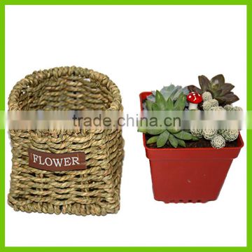 small brown storage basket China supplier for rectangular basket handmade ground weave pattern storage basket