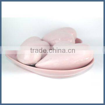 Romantic Pink Ceramic Heart Craft for Home Decor photo-4