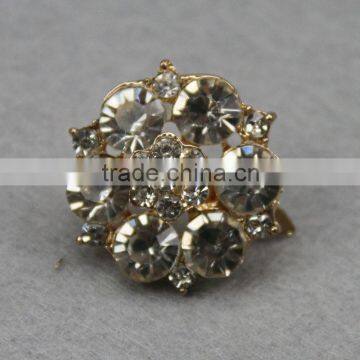 Rhinestone round pierced leaf metal decorative shoe clips&metal buckels for dress