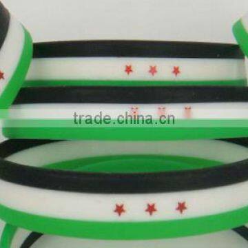 hot selling silicoen syrian flag bracelet