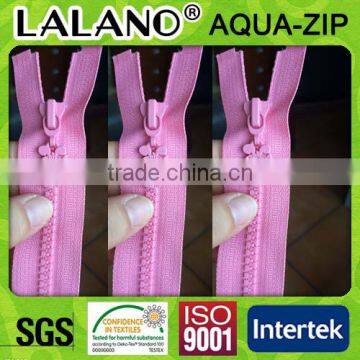 7# pink open end plastic zipper for baby clothes hong kong